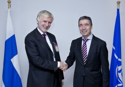 NATO Secretary General Anders Fogh Rasmussen and Finnish Foreign Minister Erkki Tuomija, Jan. 23, 2012