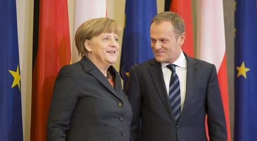 German Chancellor Angela Merkel and Polish Prime Minister Donald Tusk
