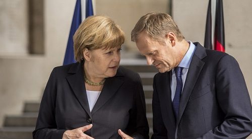 German Chancellor Angela Merkel and Polish Prime Minister Donald Tusk, June 26, 2014