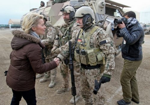 German Defense Minister Ursula von der Leyen in Afghanistan, December 23, 2013