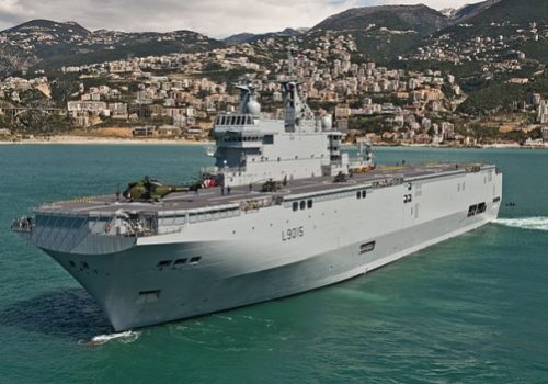 Mistral class warship off Lebanon, March 17, 2012