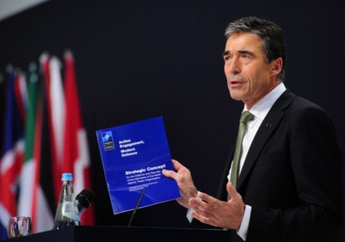 Secretary General Anders Fogh Rasmussen presents the new NATO Strategic Concept to the media, Nov. 19, 2010
