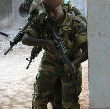 Senegalese soldiers participate in a training exercise. An end to the Casamance conflict presents an opportunity for Senegal to redirect military resources to peacekeeping operations throughout West Africa. US Marine Corps/Elsa Portillo