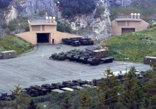 A cave facility in Norway used by the US military, 1997