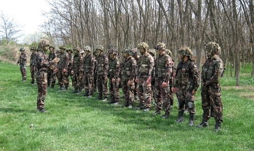 Soldiers in Hungary's 25/88th Light Mixed Battalion, April 13, 2012