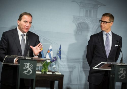 Swedish Prime Minister Stefan Löfven and Finnish Prime Minister Alexander Stubb, Oct. 20, 2014