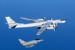 RAF Typhoon intercepts Russian Tu-95 Bear bomber
