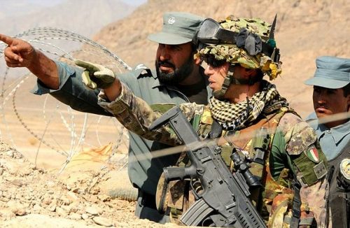 Italian soldier with Afghan National Police, March 15, 2013