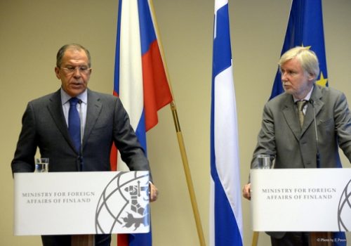 Russian Foreign Minister Sergei Lavrov and Finnish Foreign Minister Erkki Tuomioja, June 9, 2014
