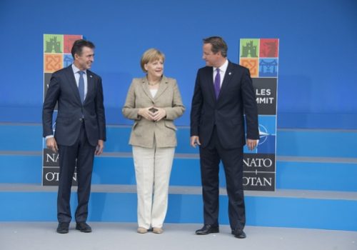 German Chancellor Angela Merkel and NATO leaders at the Wales Summit, Sept. 4, 2014