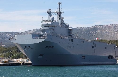 French Mistral class warship Dixmude, July 14, 2011
