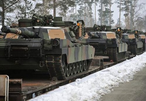US Abrams tanks at Grafenwöhr, Germany