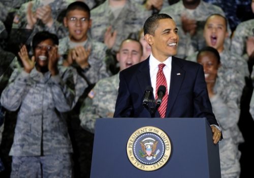 President Barack Obama at Osan Air Base, Nov. 19, 2009