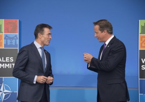 Secretary General Anders Fogh Rasmussen and British Prime Minister David Cameron, Sept. 4, 2014