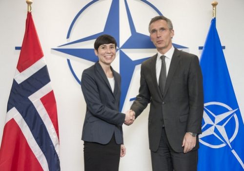 Norwegian Defense Minister Ine Eriksen Soreide and Secretary General Jens Stoltenberg, Feb. 4, 2015
