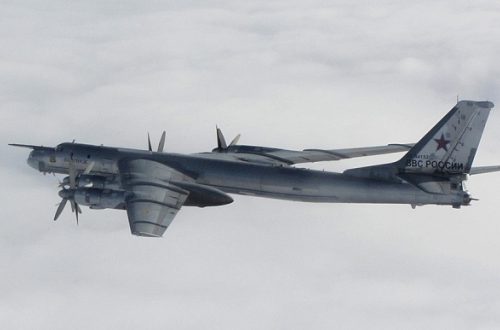 Russian Tu-95 strategic bomber as it approached UK airspace last year