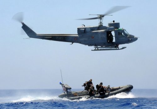 Italian helicopter participating in NATO exercise, June 24, 2009