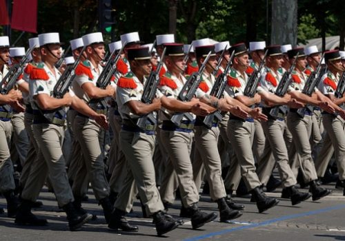 Members of France's 2nd Foreign Parachute Regiment, July 14, 2013