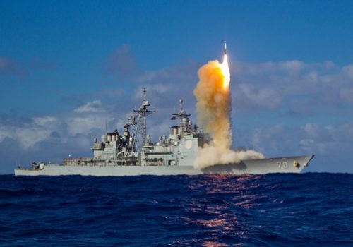 USS Lake Erie conducting missile defense test, May 15, 2013
