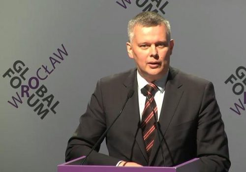Polish Defense Minister Tomasz Siemoniak at Wroclaw Global Forum, June 12, 2015