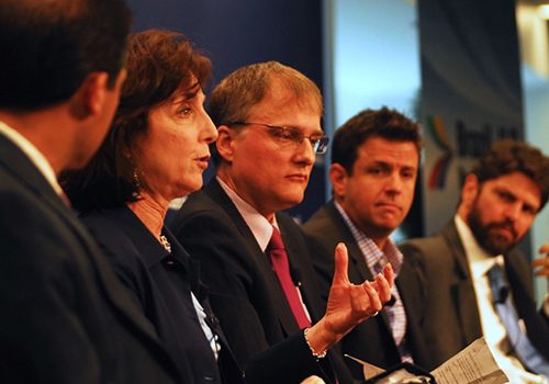 From left to right: Jason Marczak, Deputy Director of the Atlantic Council’s Adrienne Arsht Latin America Center, moderates a June 19 discussion about US-Brazil relations with Roberta Jacobson, Assistant Secretary of State for Western Hemisphere Affairs; Benoni Belli, Minister Counselor at the Embassy of Brazil; Steve Long, Vice President and Latin America General Manager at Intel Corp., and Ricardo Sennes, Nonresident Senior Brazil Fellow at the center. Photo: Larry Luxner
