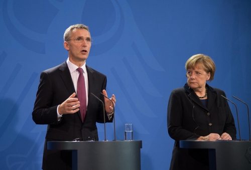Secretary General Jens Stoltenberg and German Chancellor Angela Merkel, Jan. 14, 2015