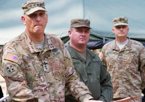 Gen. Raymond Odierno and Ukrainian Gen. Oleh Garchu, July 8, 2015