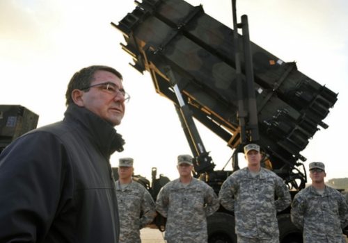 Then Deputy Secretary of Defense Ash Carter visiting US Patriot missile unit in Turkey, Feb. 4, 2013
