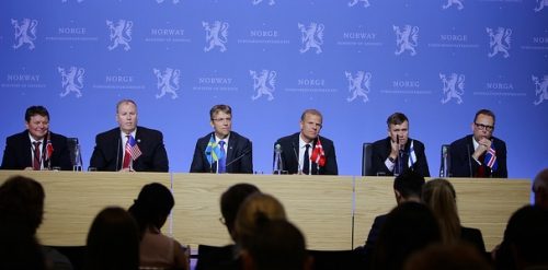 Deputy defense ministers of Norway, USA, Sweden, Denmark, Finland, and Iceland, Sept. 8, 2015