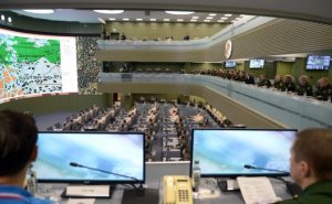 President Vladimir Putin in Russia's fortified National Control Defense Center, Nov. 17, 2015