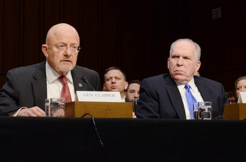 Director of National Intelligence James Clapper and CIA Director John Brennan, March 12, 2013
