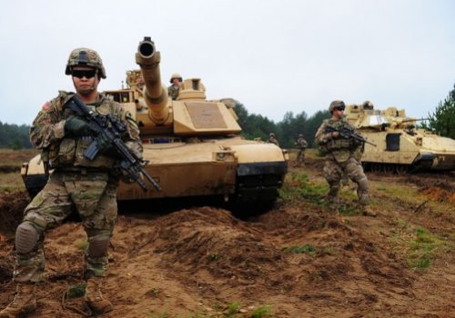 Soldiers of the 1st BCT, 1st Cavalry Division training in Latvia, Oct. 14, 2014