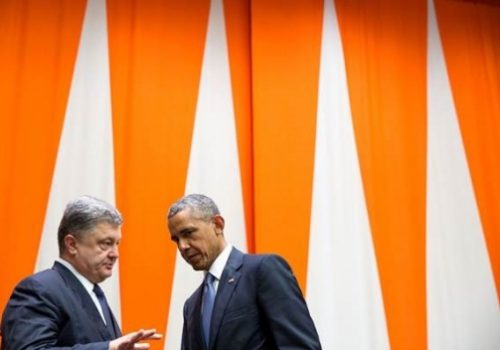 Ukrainian President Petro Poroshenko and President Barack Obama, Sept. 28, 2015