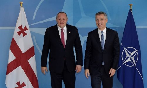 Secretary General Jens Stoltenberg and Georgia's President Giorgi Margvelashvili, June 8, 2016