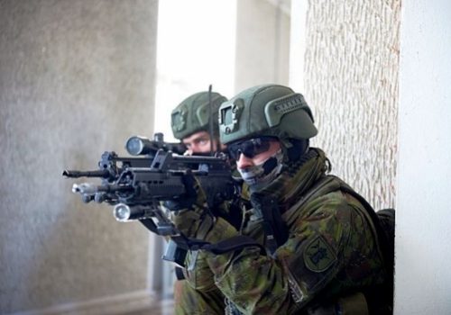 Lithuanian soldiers in military exercise, June 5, 2016