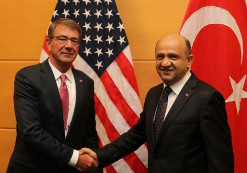 Secretary of Defense Ash Carter and Turkish Defense Minister Fikri Isik, June 14, 2016