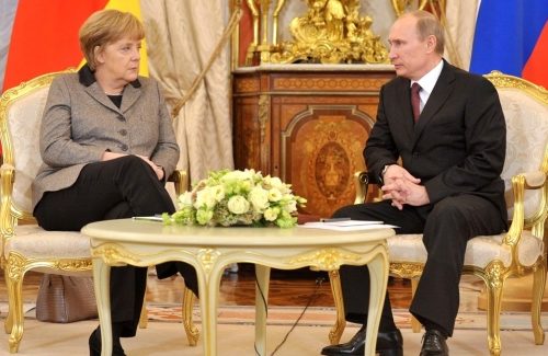 Chancellor Angela Merkel and President Vladimir Putin, Nov. 16, 2012