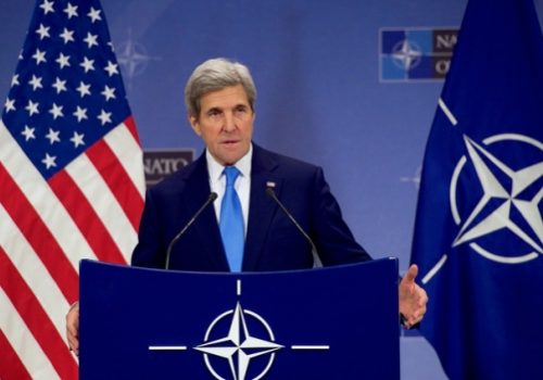 Secretary of State John Kerry at NATO headquarters, Dec. 6, 2016