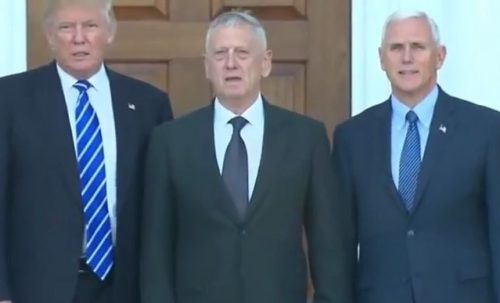 Donald Trump, James Mattis, and Mike Pence, Nov. 20, 2016