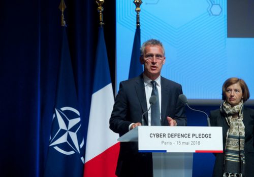 NATO Secretary General Jens Stoltenberg, Paris, May 15, 2018.