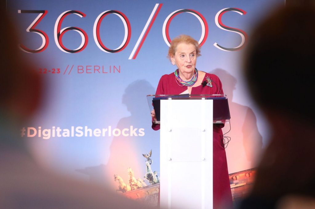 Secretary Albright at 360/OS Summit: “Democracy’s enemies have become adept at polluting social media platforms with rumors, disinformation, and anti-democratic propaganda”