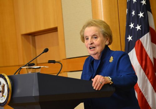 https://commons.wikimedia.org/wiki/File:Former_Secretary_of_State_Albright_Delivers_Remarks_at_Groundbreaking_Ceremony_of_the_U.S._Diplomacy_Center_(14943990640).jpg