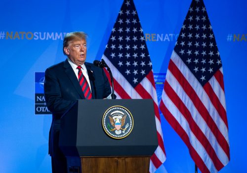 President Donald Trump at the NATO Summit in Brussels, July 12, 2018.