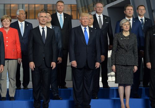 President Donald Trump at NATO headquarters, May 25, 2017