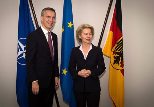 Secretary General Jens Stoltenberg and German Defense Minister Ursula von der Leyen, January 14, 2015