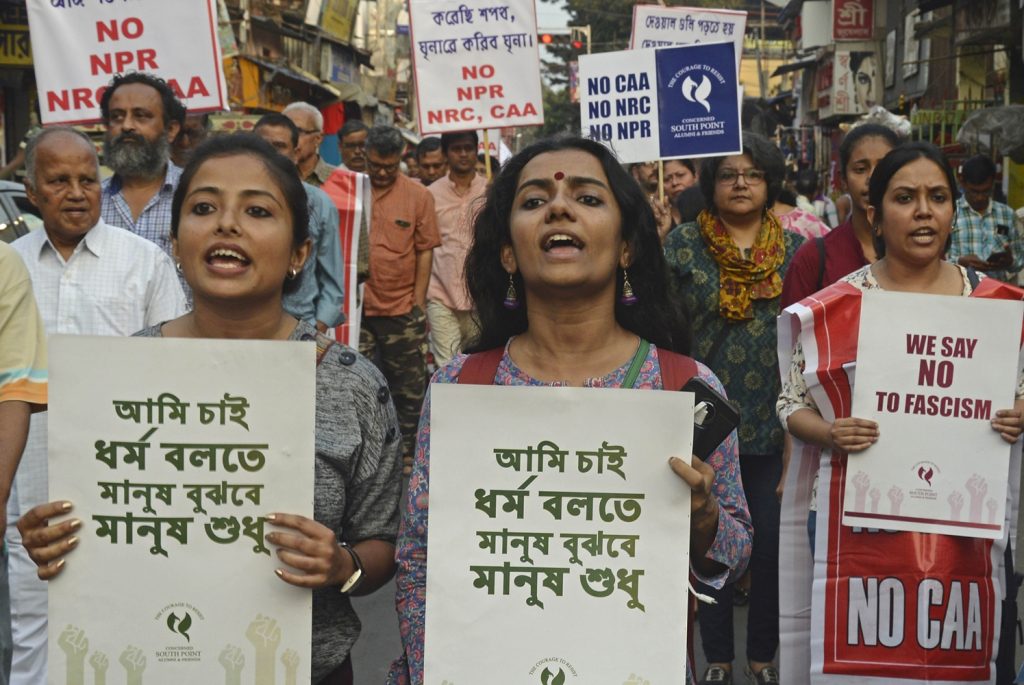 Demonstration against the Citizenship Amendment Act in Kolkata, India on February 28, 2020 (REUTERS)