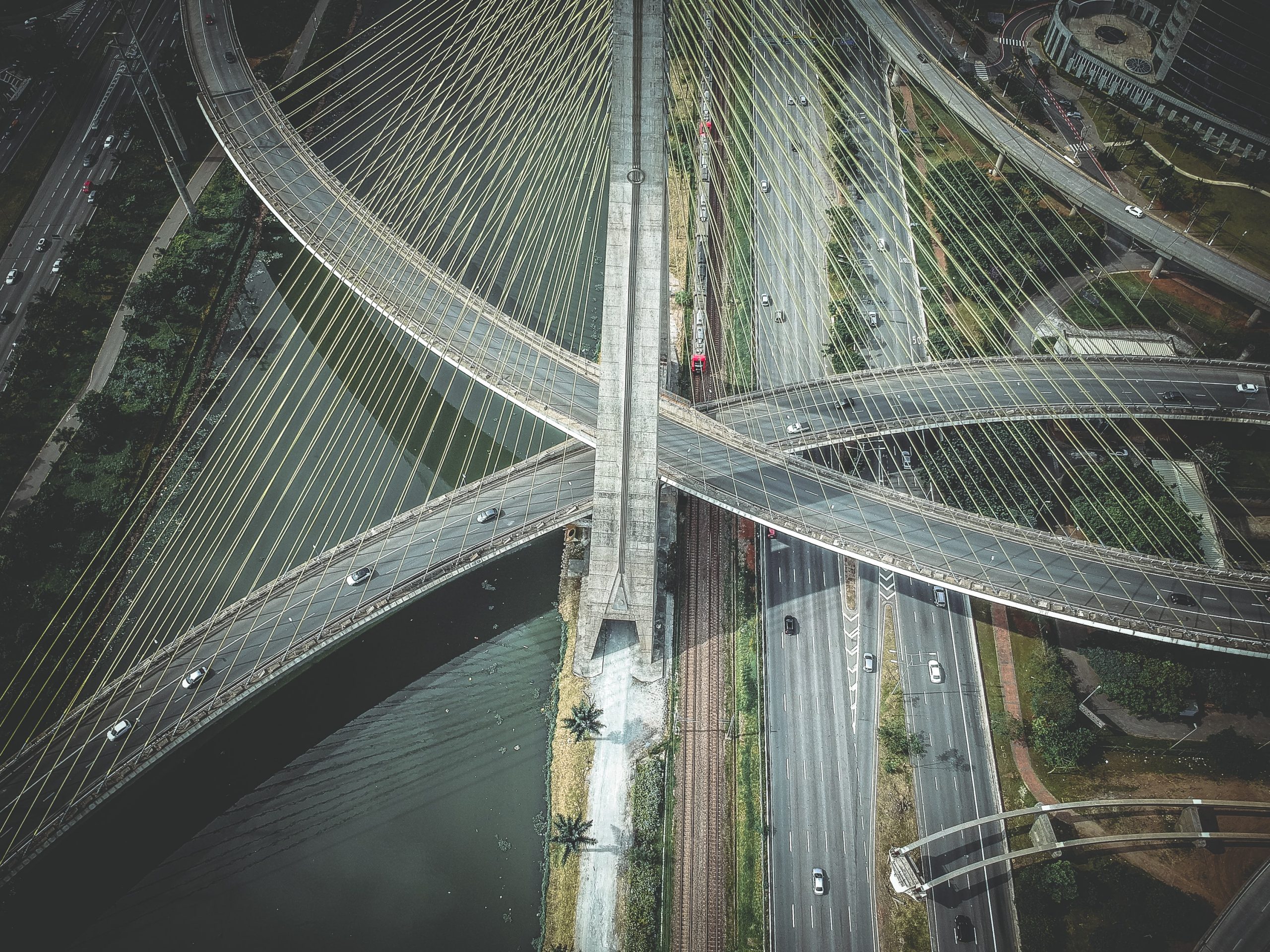 gtc aerial view of multiple highways from above