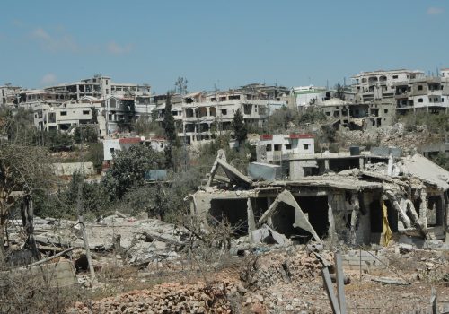 Destroyed village in Lebanon