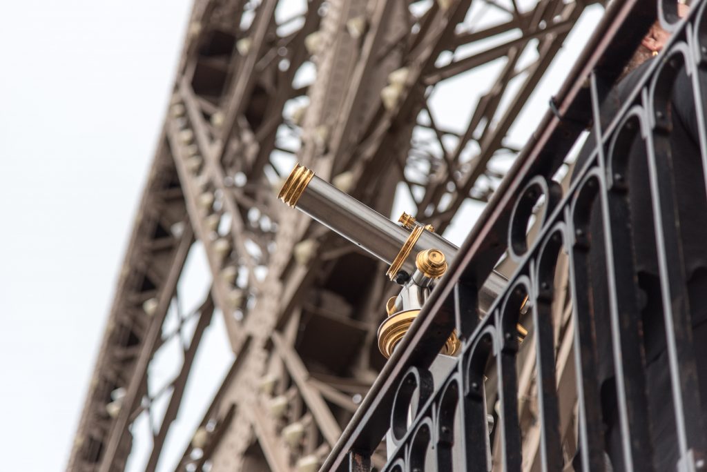 gtc telescope looking upwards surrounded by railing and steel