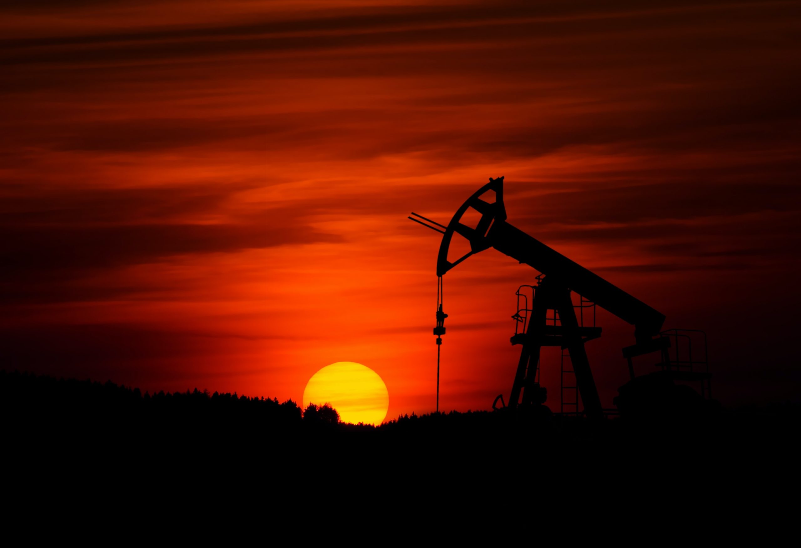 Oil pump at sunset